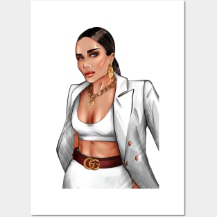 African American business woman in white jacket Posters and Art